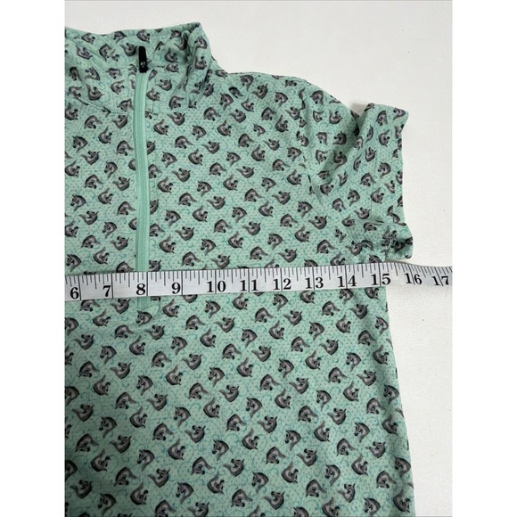 KERRITS ICE FIL Women's 1/4 Zip Equestrian Print Short Sleeve Riding Shirt M - Picture 5 of 6